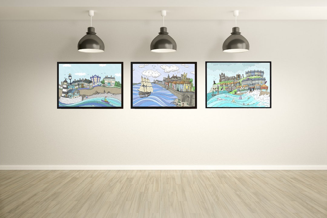 Trio of Art Prints Sights of Seaham Historic Hartlepool Etsy