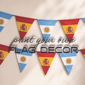 FINALE Argentinien Spanien | WM-Party-Dreiecksflaggen (DIGITALES PRODUKT) | Sofort-Download | Druckbare Wimpelkette