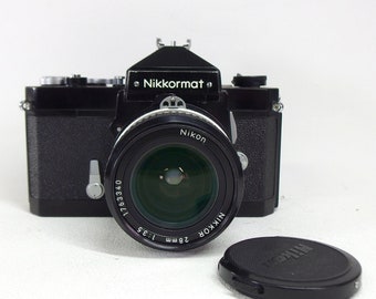 Excellent Nikkormat FTN + Nikkor 28mm lens + Original case