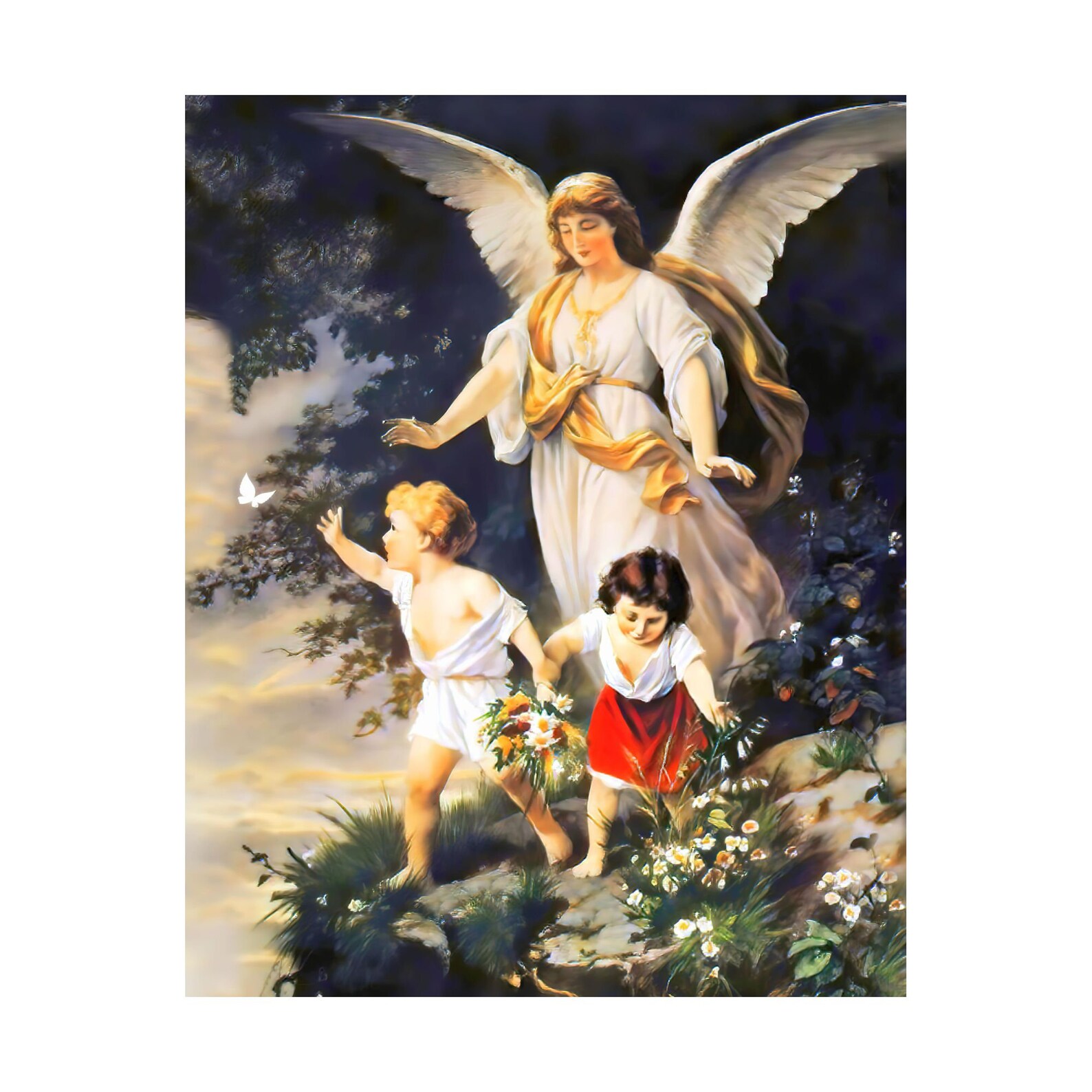 8x10 DIGITAL Printable Picture Guardian Angel by the Cliff by Bernhard