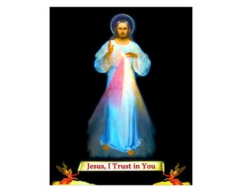 8&quot;x10&quot; DIY DIGITAL DOWNLOAD Jesus Divine Mercy Faustina 102 English Poster, Printable Picture