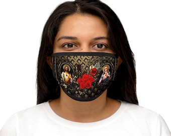 Sacred Heart of Jesus & Immaculate Heart of Mary Religious Mixed-Fabric Face Mask