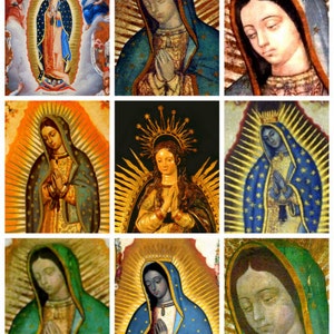 8&quot;x10&quot; Digital Print Collage of Our Lady of Guadalupe Virgin Mary 9 images in one JPEG format