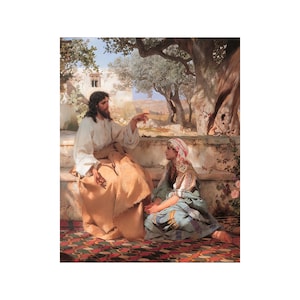 8&quot;x10&quot; DIGITAL Jesus Christ Martha and Mary DIY Poster Digital Printable Picture A-092121