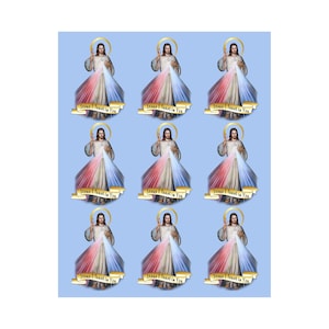 8&quot;x10&quot; DIGITAL DOWNLOAD Print Jesus Divine Mercy Multiple Sheet English Catholic Saint Printable Sheet of 9 Catholic images