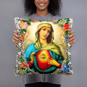 Immaculate Heart of Virgin Mary Catholic Saint Basic Pillow A-100121
