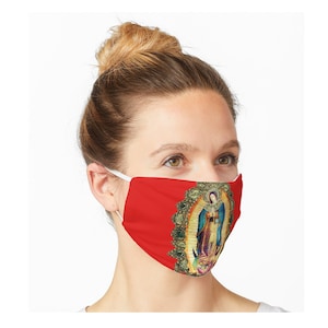 Our Lady of Guadalupe Mexican Virgin Mary Mexico Angels Tilma Aztec Queen of Heaven Catholic Mask Face Cover 214