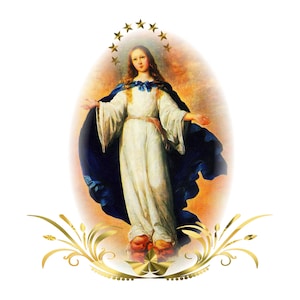 Tres 8"x10" Descargas DIGITAL Inmaculada Concepción Asunción Virgen María Nicaragua Imagen Digital