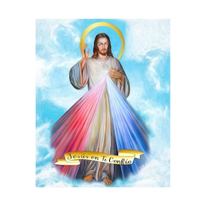3 DIGITAL Downloads one 8x10, 5x7 and 4x6 Spanish Jesus Divina Misericordia Cielo Azul Printable DIY