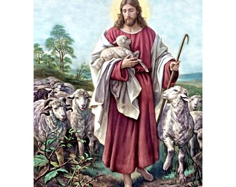 8"x10" DIGITAL The Good Shepherd Jesus Christ DIY Poster Digital Printable Picture A-091621