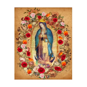 8"x10" DIY DIGITAL DOWNLOAD Our Lady of Guadalupe Roses Printable Picture
