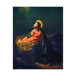 8&quot;x10&quot; DIGITAL Printable Picture Jesus Gethsemane Agony in the Garden Mount Olives Heinrich Hofmann