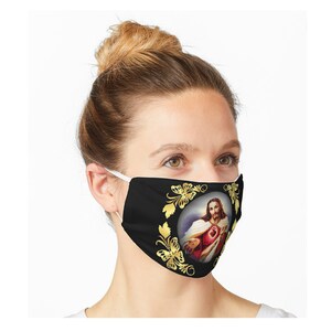 Sacred Heart of Jesus Detente Sagrado Corazon de Jesus Mask Face Cover 202