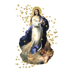 Tres 8"x10" Descargas DIGITAL Inmaculada Concepción Asunción Virgen María Nicaragua Esteban Imagen Digital