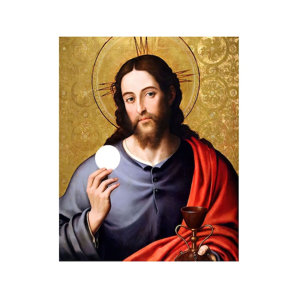 20x10" DIGITAL Jesus Eucharistie Kommunion Abendmahl DIY Poster Digital druckbares Bild A-122921