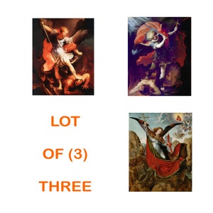 8&quot;x10&quot; DIGITAL St Michael the Archangel Angel Lot of 3 DIY Poster Digital Printable Picture A-101121