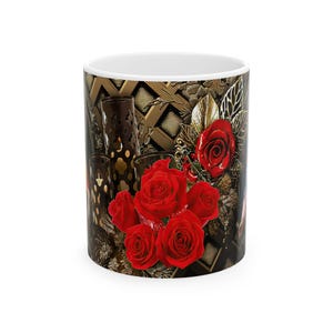 Sacred Heart of Jesus and Immaculate Heart of Mary White Ceramic Mug