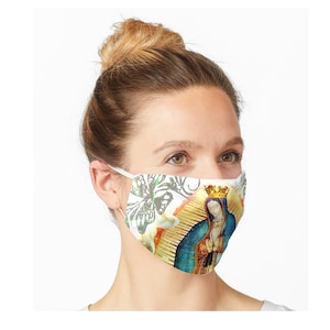 Our Lady of Guadalupe Mexican Virgin Mary Mexico Angels Tilma Catholic Mask Face Cover 212