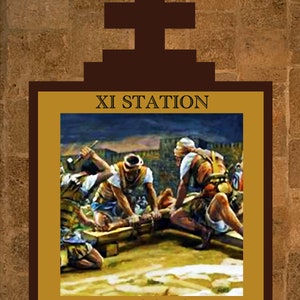 8&quot;x10&quot; inch 5 DIGITAL Downloads Jesus Passion Stations of the Cross 11 thru 15 Way of the Cross DIY Printable