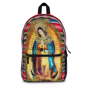 Our Lady of Guadalupe Mexikanische Jungfrau Maria Azteken Mexiko Zarape Rucksack (Made in USA)