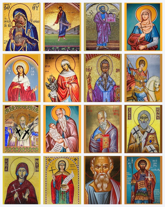 Catholic Icons of Jesus Virgin Mary & Saints Digital 16 image | Etsy