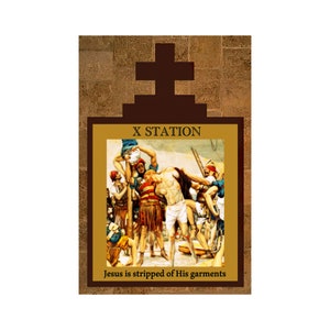 12&quot;x18&quot; inch 5 DIGITAL Downloads Jesus Passion Stations of the Cross 6 thru 10 Way of the Cross DIY Printable