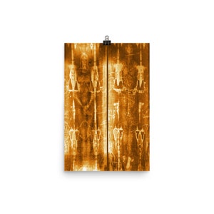 Jesus Shroud of Turin Negative Image Front & Back Full image Poster