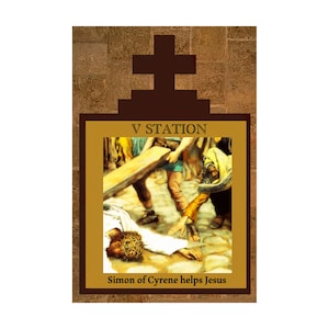 12&quot;x18&quot; inch 5 DIGITAL Downloads Jesus Passion Stations of the Cross 1 thru 5 Way of the Cross DIY Printable