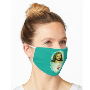 Sacred Heart of Jesus St Margaret Mary Alacoque & Faustina Mask Face Cover 206