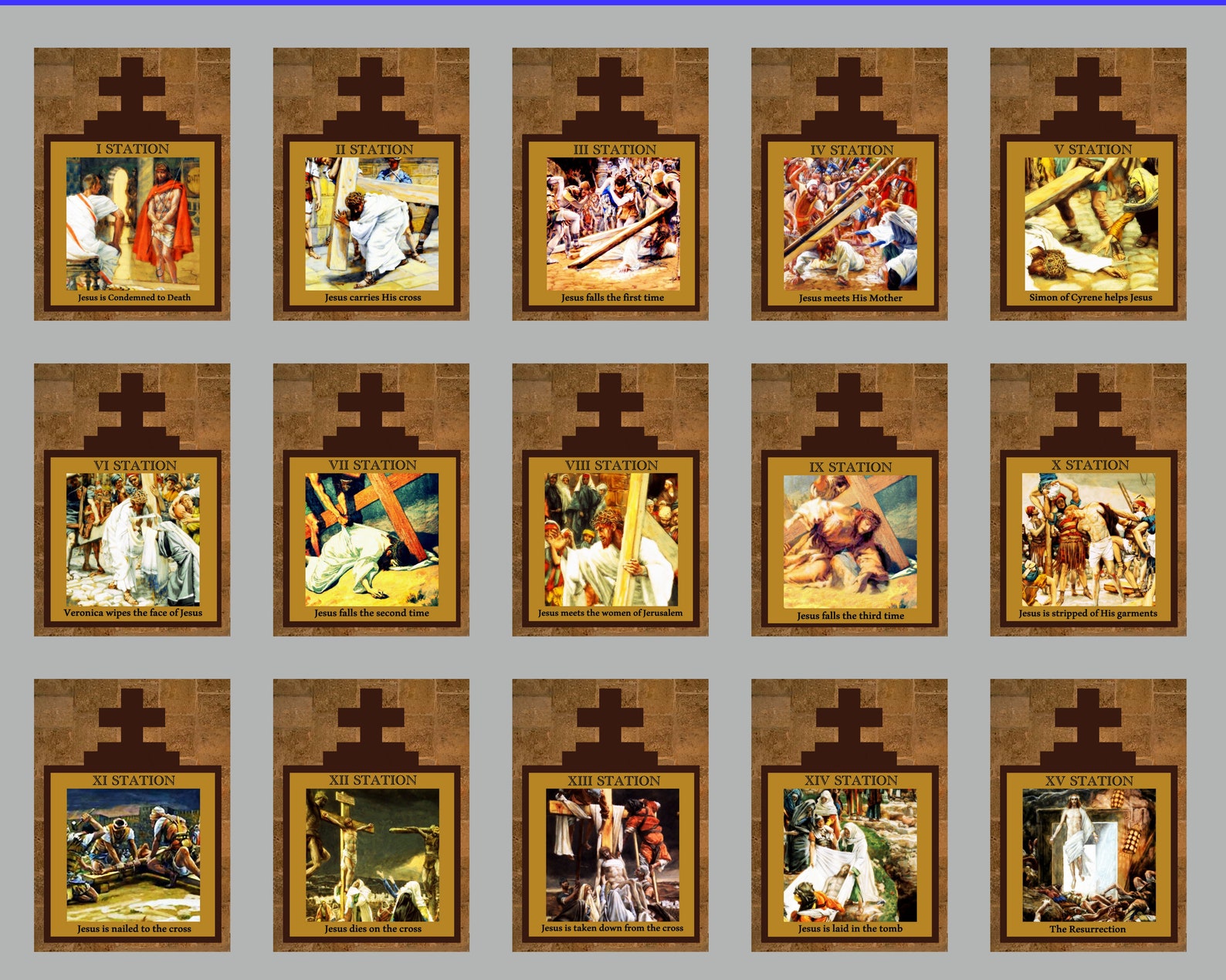 Catholic Stations of the Cross Way of the Cross All 15 Etsy