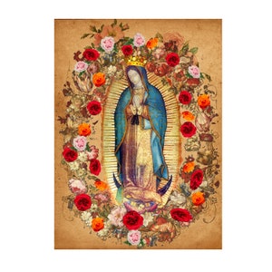 Our Lady of Guadalupe Roses 206 Tilma Replica Print Picture Poster