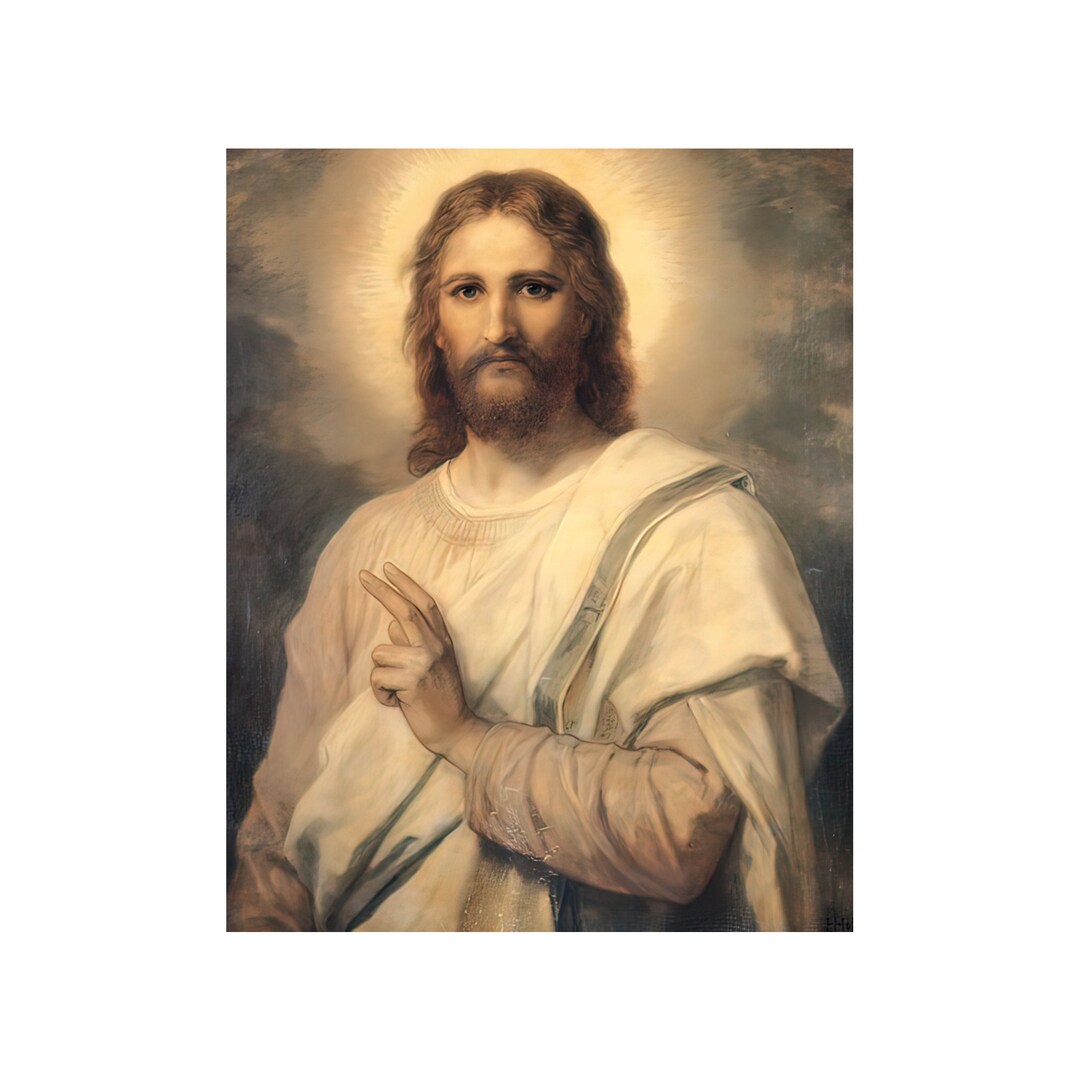 1-8"x10" and 1-5"x7" DIGITAL Jesus Christ Blessing DIY Poster, Digital Printable Picture A ...