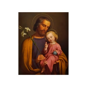8&quot;x10&quot; Digital DIY Print of St Joseph and the Child Jesus - Caspar Jele Print Picture Poster