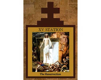 12"x18" in 5 DIGITAL Downloads Jesus Passion Stations of the Cross 11 thru 15 Way of the Cross DIY Printable