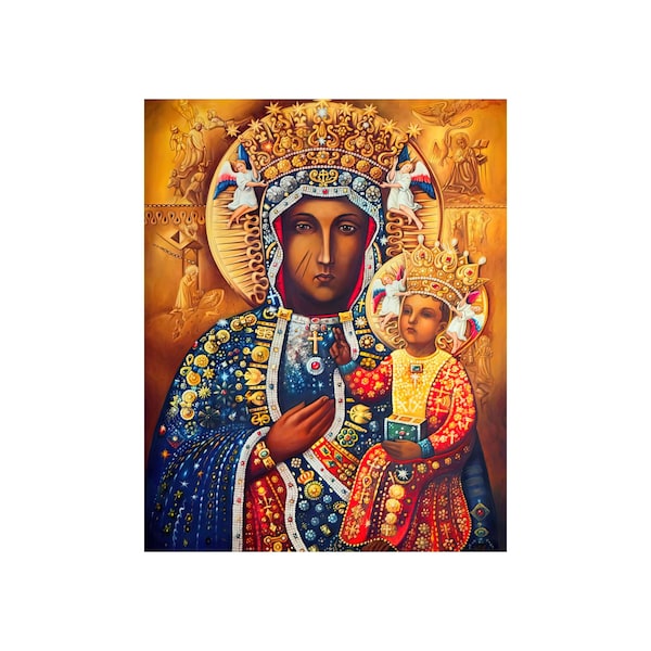 8"x10" DIGITAL Our Lady Virgin Mary Vladimir Czestochowa Catholic DIY Poster Digital Printable Picture