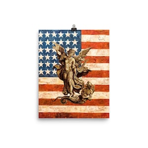 Affiche des États-Unis du drapeau des États-Unis, Saint-Michel-Archange, 2020