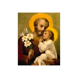 3 DIGITAL Downloads one 8&quot;x10&quot;, 5&quot;x7&quot; and 4&quot;x6&quot; St Joseph and Child Jesus Catholic Saint Printable DIY