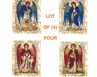Erzengel Michael, Gabriel, Raphael, Uriel Ikonen Print Set (Digitaler Download)