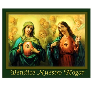 Bendición del Hogar Sagrado Corazón de Jesus & Inmaculado Corazón de Maria Poster