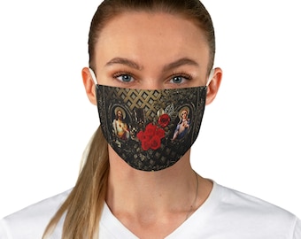 Heiligstes Herz Jesu & Unbeflecktes Herz Mariens Religiöse Stoff Gesichtsmaske