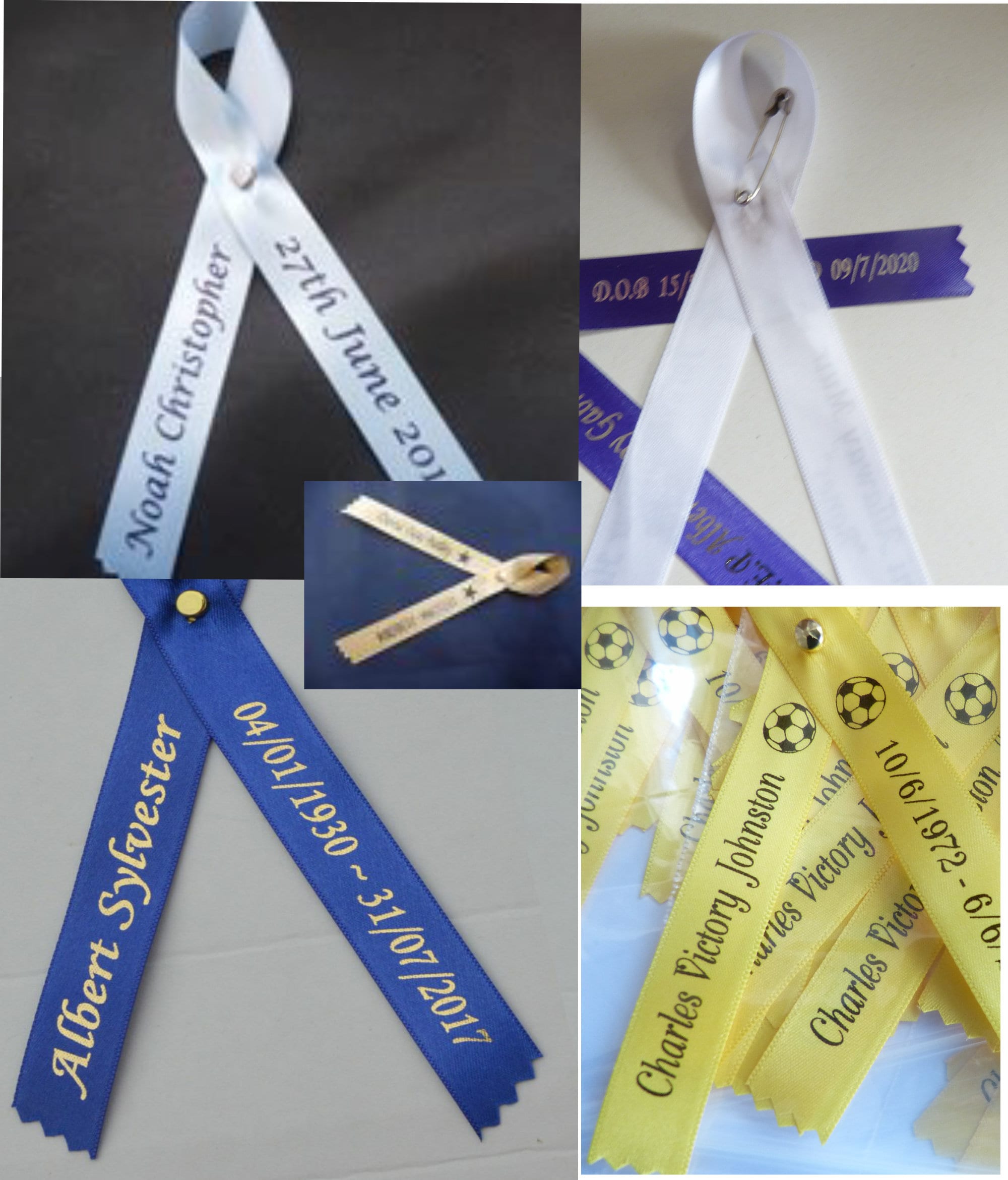 10 X PERSONALISED LAPEL FUNERAL Pin Ribbons Studded Ribbon Etsy UK