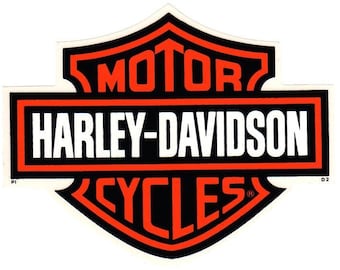 Harley Davidson Bar and Shield INSIDE WINDOW 7-1/4" Vintage 1990's Licensed Decal Sticker Part D2 ~ Made in the USA!