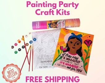 Paint Party Kit Birthday Party Favors for Girl Painting Party Favors Paint by Number for Kid Sleepover Party Favors Slumber Party for Girls