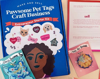 Girl Gifts for Birthday Craft Kits for Kids Shrink Plastic Pet Tags Craft Kit for Tween Girls Gifts Shrink Art Business in a Box Craft Kit