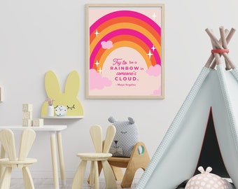 Regenbogen herunterladbare Kunstdrucke Kinderzimmer Dekor Mädchen Zitat Wandkunst Regenbogen Kinderzimmer Wand Dekor Mädchen Poster Sofortiger Download Klassenzimmer Dekor