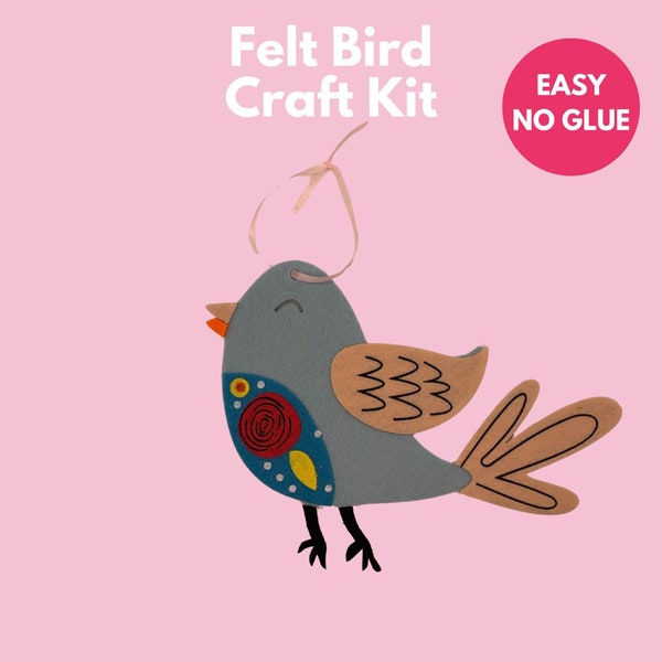 5-Minute Crafts Bird Kit Easter Craft Spring Crafts for Kids, Best Craft Kits for Kids Felt Bird Christmas Ornaments