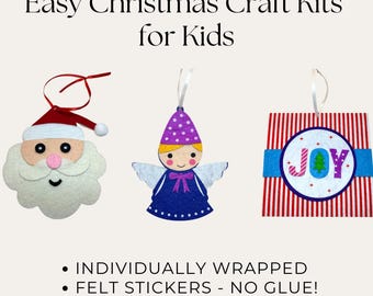 Christmas Ornament Craft Kit: Felt Sticker DIY, Kids Holiday Activity