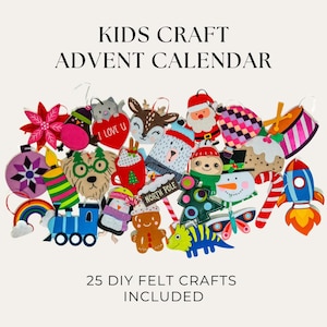 Kinder Adventskalender 2025 Kleinkind Weihnachten Basteln Adventskalender für Kinder DIY Weihnachtsschmuck Bastelpackung Easy Craft for Kids
