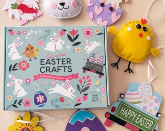 Felt Easter Craft Kit: 7 Kids' Easter Ornaments & Basket Stuffers