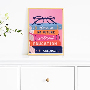 Book Lover Gift Classroom Poster Library Decor Print Wall Art for Girls Room Décor Book Lovers Art Posters and Prints INSTANT DOWNLOAD